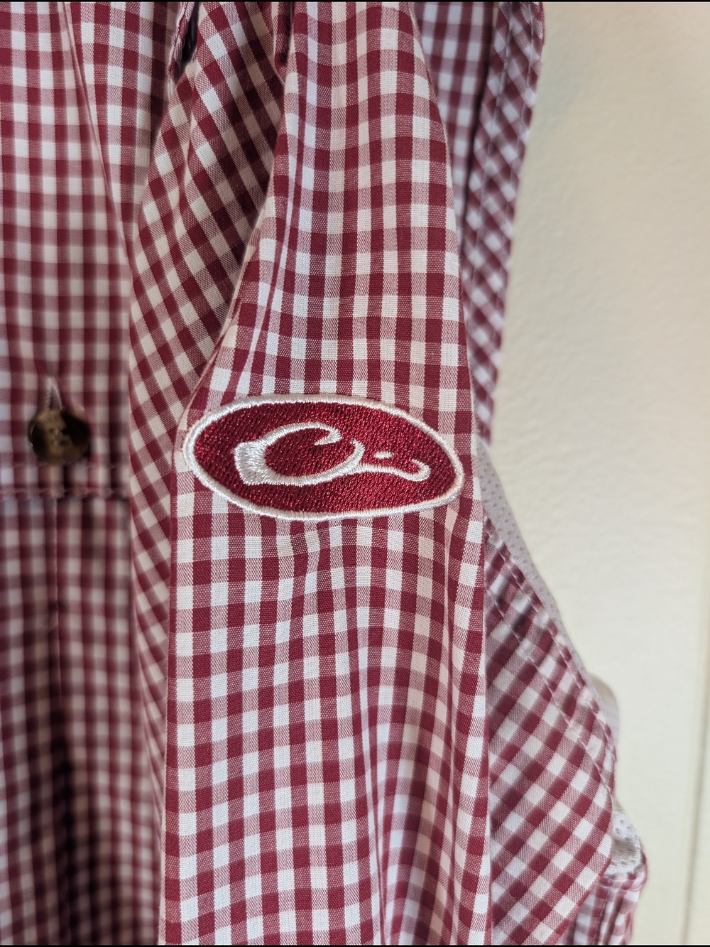 Drake Waterfowl Shirt Men’s Large Red Gingham Check Long Sleeve Button Fishing - Picture 6 of 10